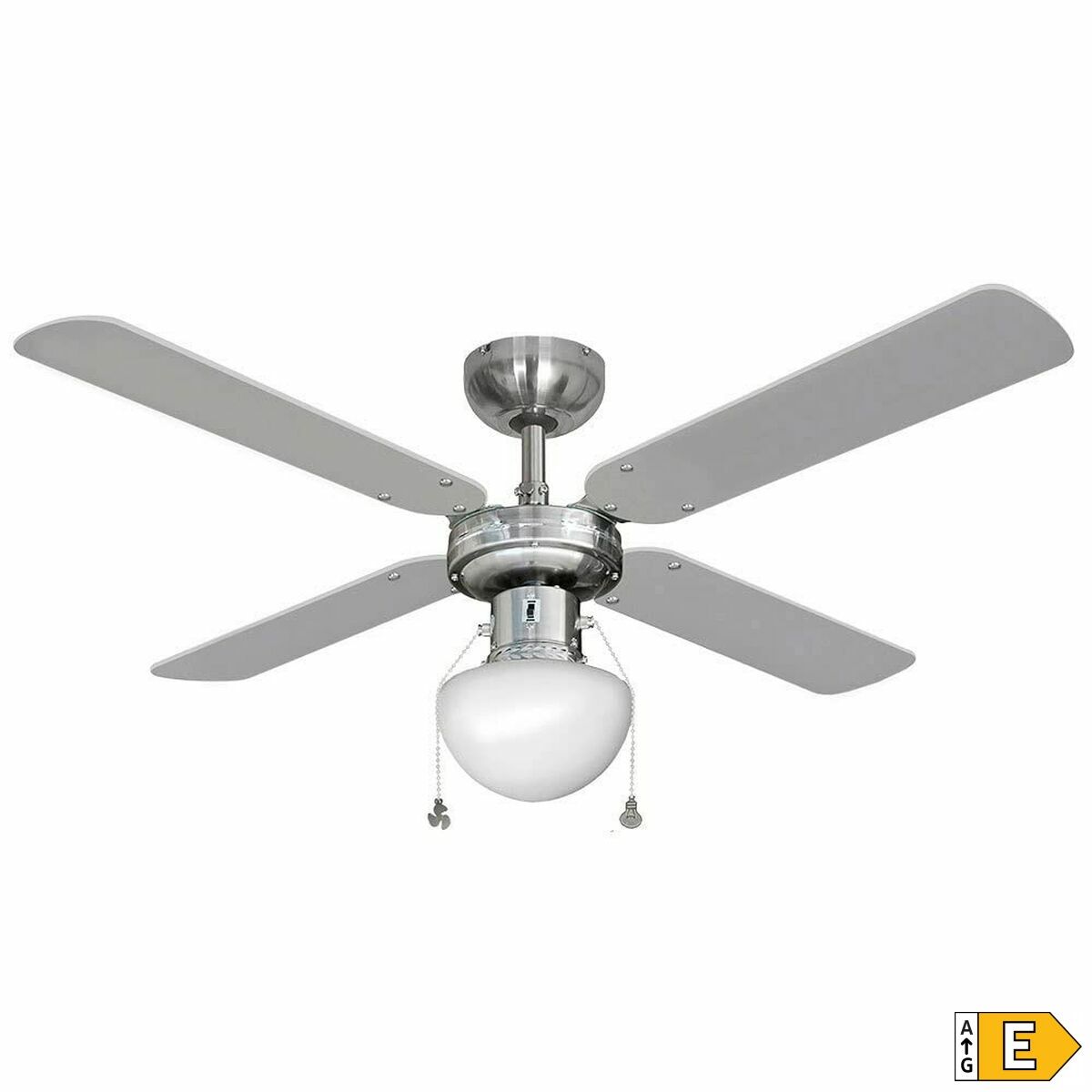 Ventilador de Techo con Luz EDM 33801 Caribe Plateado 50 W